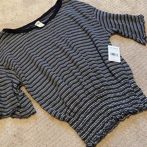 Black & white free people top